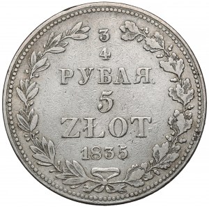 3/4 rubla = 5 złotych 1835 MW, Warszawa