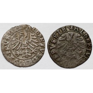 Prusy, Albrecht Hohenzollern, Szeląg Królewiec 1557 i 1558 - zestaw (2szt)