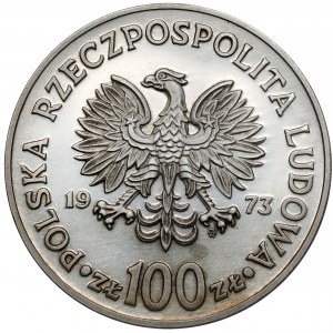 Próba SREBRO 100 złotych 1973 Kopernik - mała głowa