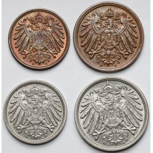 Niemcy, 1-10 fenigów 1910 - zestaw (4szt)
