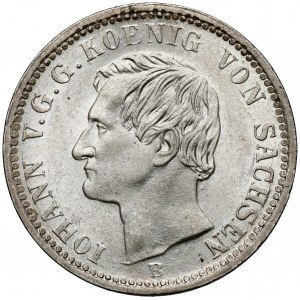 Saksonia, Johann I, 1/6 talara 1865-B
