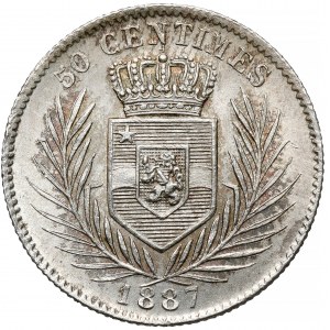 Belgijskie Kongo, Leopold II, 50 centimes 1887