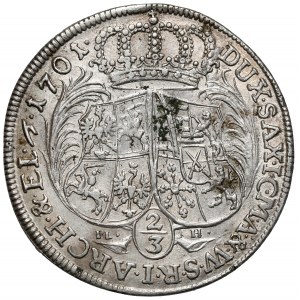 August II Mocny, Gulden (2/3 talara) 1701 ILH, Drezno