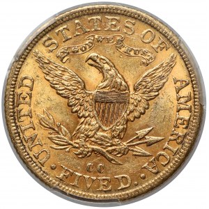 USA, 5 dolarów 1892-CC, Carson City