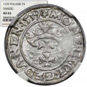 Zygmunt I Stary, Szeląg Gdańsk 1539 - rozeta - piękny