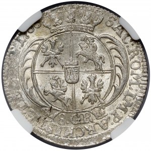 August III Sas, Dwuzłotówka Lipsk 1753 - 8 GR - inicjały EC