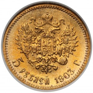 Rosja, Mikołaj II, 5 rubli 1903, Petersburg