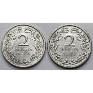 Weimar, 2 marki 1926-F - zestaw (2szt)