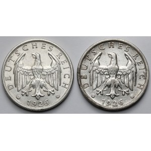 Weimar, 2 marki 1926-F - zestaw (2szt)