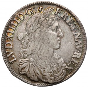 Francja, Ludwik XIV, 1/2 ecu 1671 - 9, Rennes - rzadkość