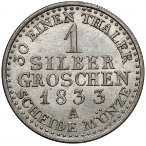 Prusy, Friedrich Wilhelm III, Grosz srebrny 1833-A, Berlin
