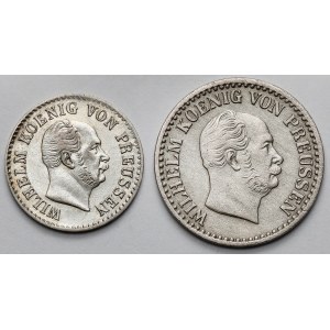 Niemcy, Wilhelm I, 1/2 i 1 grosz srebrny 1863-1869 - zestaw (2szt)