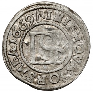 Pomorze, Karol XI, Szeląg podwójny 1669, Szczecin