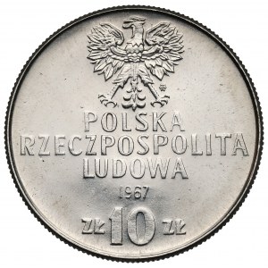 Próba NIKIEL 10 złotych 1967 Świerczewski - bez czapki