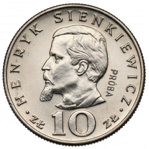 Próba NIKIEL 10 złotych 1974 Sienkiewicz