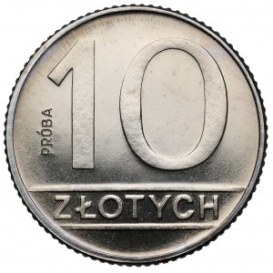 Próba NIKIEL 10 złotych 1989 - lustrzane