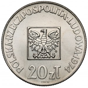 Próba NIKIEL 20 złotych 1974 XXX lat PRL