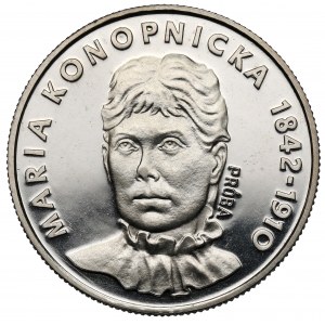 Próba NIKIEL 20 złotych 1977 Maria Konopnicka - duży Orzeł