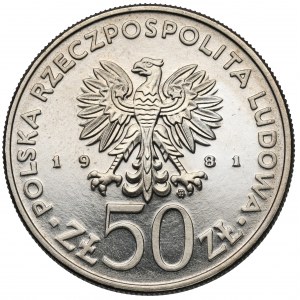Próba NIKIEL 50 złotych 1981 FAO Światowy Dzień Żywności
