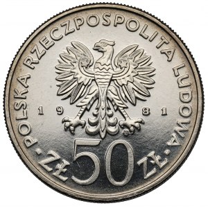 Próba NIKIEL 50 złotych 1981 Sikorski