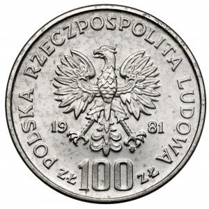 Próba NIKIEL 100 złotych 1981 Sikorski - profil
