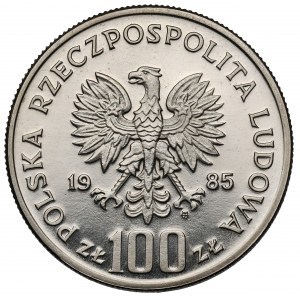 Próba NIKIEL 100 złotych 1985 Pomnik - Szpital Centrum Zdrowia Matki Polki