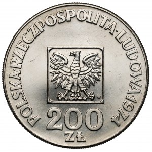 Próba NIKIEL 200 złotych 1974 XXX lat PRL