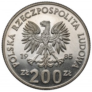 Próba NIKIEL 200 złotych 1985 XIII MŚ w piłce nożnej - Meksyk