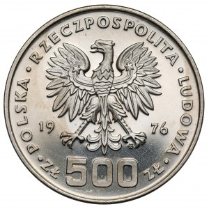 Próba NIKIEL 500 złotych 1976 Pułaski - na wprost