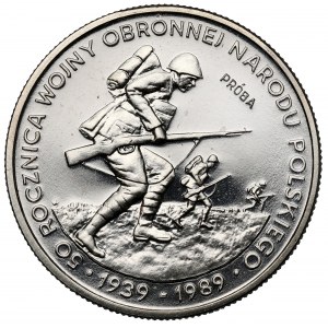 Próba NIKIEL 500 złotych 1989 Wojna obronna narodu Polskiego
