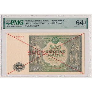 500 złotych 1946 - SPECIMEN - A 1234567 8900000