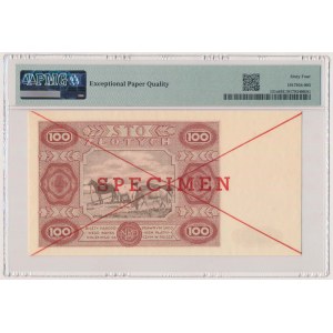 100 złotych 1947 - SPECIMEN - Ser.A 1234567