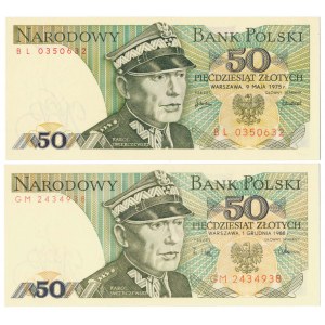 50 zł 1975 - BL i 50 zł 1988 - GM (2szt)