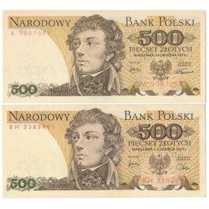 500 zł 1974 - A i 500 zł 1979 - BH (2szt)