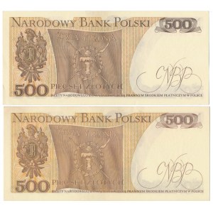 500 zł 1979 - BS 6000069 i 500 zł 1982 - CY (2szt)
