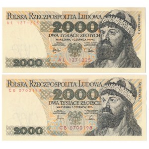 2.000 zł 1979 - AL i 2.000 zł 1982 - CB (2szt)