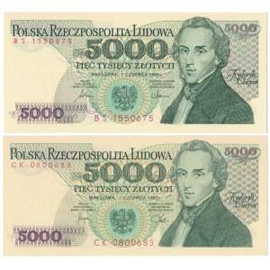 5.000 zł 1982 - CK i 5.000 zł 1986 - BS (2szt)