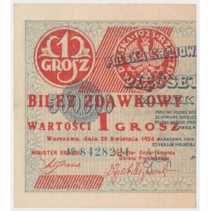 1 grosz 1924 - AO - lewa połowa