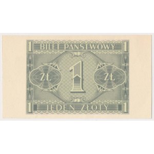 1 złoty 1938 Chrobry - tylko druk rewersu