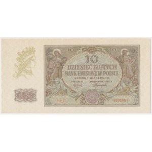 10 złotych 1940 - Ser.E - rzadka seria