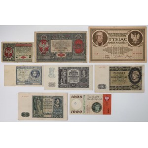 Zestaw banknotów polskich 1916-1965 (8szt)