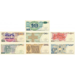 Zestaw 10-1.000 zł 1982-1988 (7szt)