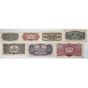 Emisja 1944 od 1 do 100 zł (7szt)