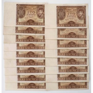 100 złotych 1934 - różne odmiany - PAKIET (17szt)