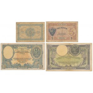 Zestaw 2, 5, 100 i 500 złotych 1919 (4szt)