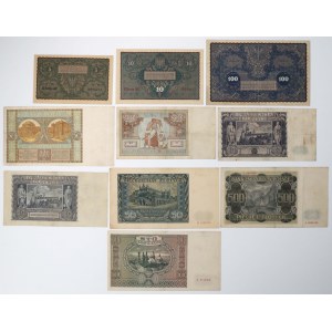 Zestaw banknotów polskich 1919-1941 (10szt)