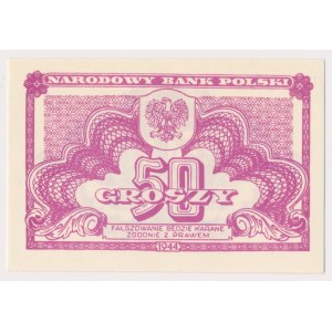 REPRINT bez nadruków 50 groszy 1944