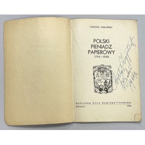 Polski pieniądz papierowy 1794-1948, T. Jabłoński