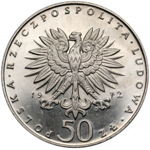 Próba NIKIEL 50 złotych 1972 Chopin - mała głowa