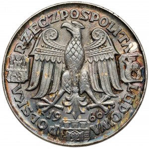 Próba SREBRO 100 złotych 1966 Mieszko i Dąbrówka - głowy
